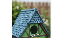 Long-Lasting Resin Birdhouse Cute Cottage Design Yard Decoration Hand Painted Look for Balcony