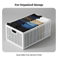 Compartmentalized Pants Box Foldable Clothing Compartment Organizer Visible Compartments Drawer Divider for households, Wardrobe, Dorm Room, Under Bed
