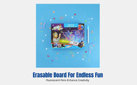 3D Night Light Drawing Board, Creative Doodle Pad, Colorful Fluorescent Erasable Writing Board for Kids