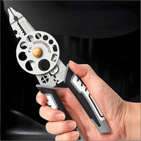 Industrial Grade Wire Stripper Pliers Rotating Wheel Wire Stripping Pliers Multi-Function Hand Tool Ergonomic Handle for Electricians, Wiring Work, Electrical Repair