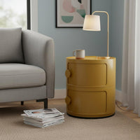 Bedside Cabinet Modern Minimalist Round Nightstand Versatile Use Multi-Layer Storage Cabinet for Bedroom, Living Room, Washroom