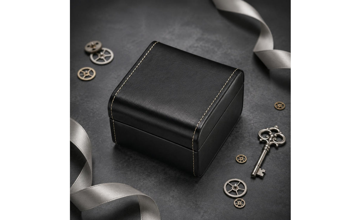 PU Leather Watch Box Inner Pillow Flip-Flip-Lid Watch Box Hinged Lid