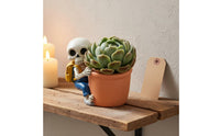 Skeleton Planter Pot Tabletop Decoration Planter Pot Easy to Clean Decor for Desk, Shelf