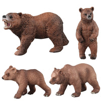 4 Pieces Bear Figurine Realistic Bear Toy Hand-Painted Animal Figurine for School Projects