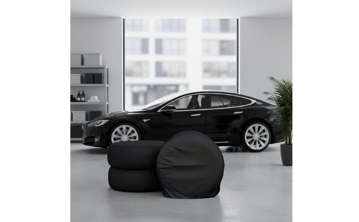 4 Pieces Black Tire Cover Waterproof Universal Wheel Protector Dust-Resistant Round Wheel Protector for Outdoor Storage, Parking, Travel