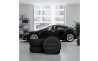 4 Pieces Black Tire Cover Waterproof Universal Wheel Protector Dust-Resistant Round Wheel Protector for Outdoor Storage, Parking, Travel