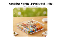 Fitted Lid Snack Storage Box Knob Handle Clear Snack Box Hard-Sided Faceted Band for Dry Snacks