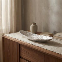Hammered Aluminum Tray Easy to Store Boat-Shaped Tray Gift Idea Home Decorative Piece
