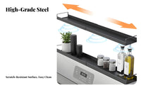 Tool-Effortless Installation Steel Cooktop Back Organizer No Drilling Required Attachable Cooktop Top Shelf Adjustable Size for Renters