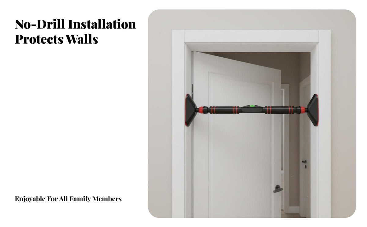 Pull-up Bar Easy Installation Doorway Vertical Raise Bar Door Frame Protection Upper Body for Children, Beginners, Strength Training, Workout