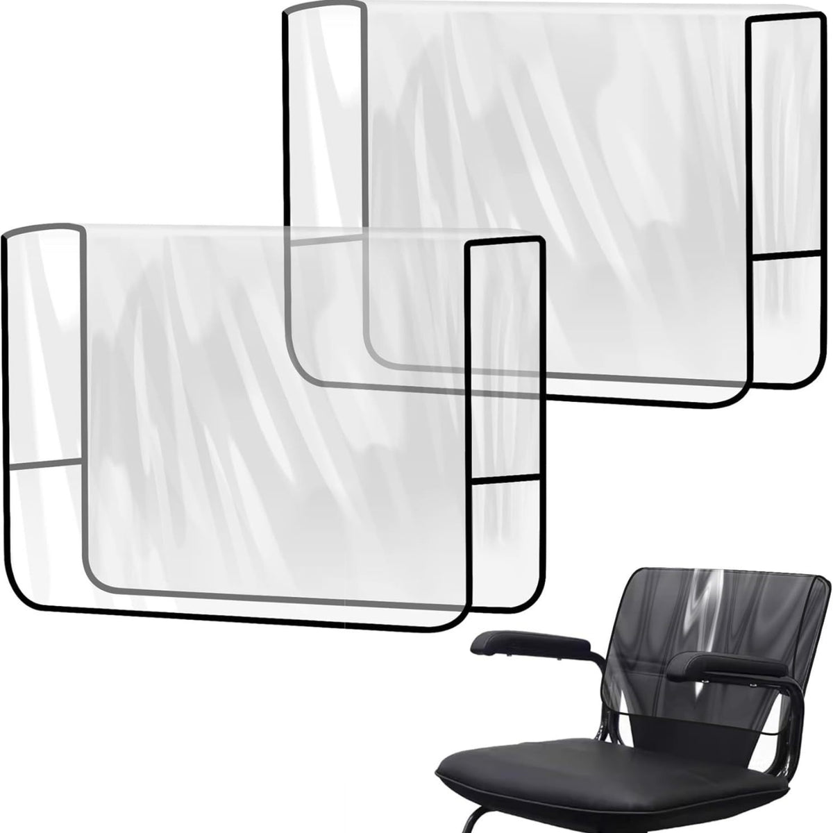 2 Pieces Clear Salon Chair Cover Stain-Resistant Salon Chair Cover