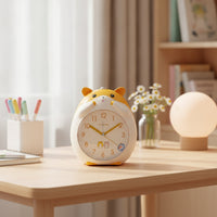 Cute Animal Alarm Clock Cartoon Bedside Alarm Clock Non-Ticking Silent for Children, Toddlers, Students, Nightstand, Bedroom, Desk