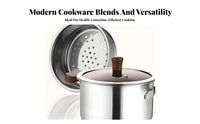 Stainless Steel Deep Frying Cookware Grade Deep Fryer Pot with Basket Multipurpose Small Battered Fryer with Basket for Home Cooks