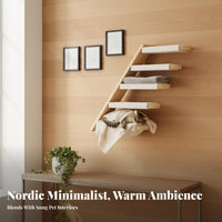Space-Saving Wall-Mounted Feline Climber Multi-Functional Wall-Mounted Feline Playground High Load Capacity Pet Furniture Stylish Design for Apartment Dwellers, Indoor Areas, Living Room, Bedroom, Indoors