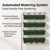 Upright Garden Strawberry Planter Set, Multi-Layer Stackable Outdoor Plant Pots for Balcony, Space Saving Herb & Flower Planter with Drip Irrigation