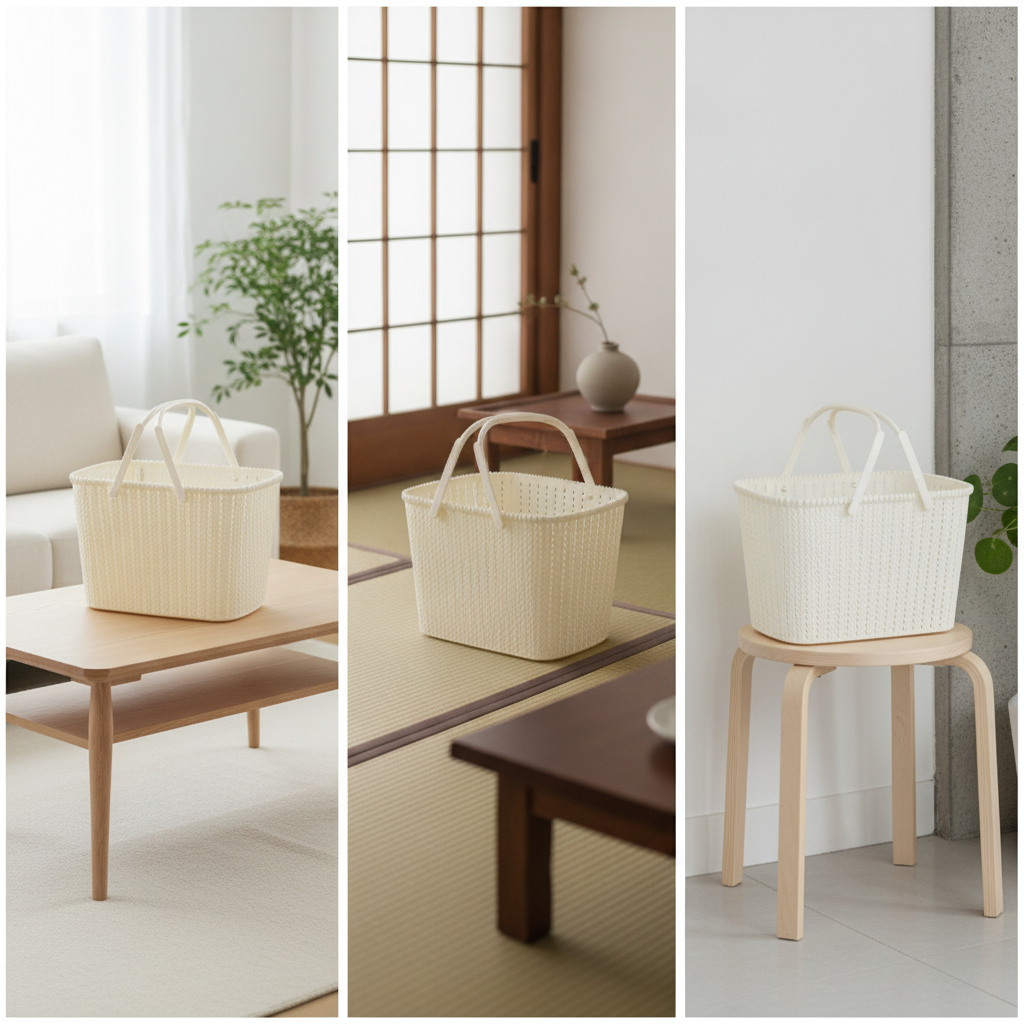 Imitation Rattan Woven Plastic Storage Basket Portable Shower Caddy Fruit Basket Organizer Wholesale