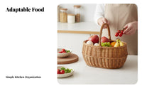 Round Woven Basket adaptable Fruit Bowl sturdy for Dining Table, Home Cooks