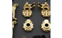 Front C-Shaped Hub Carrier and Steering Block Kit CNC Machined Brass Steering Joint Axle Cover Cover Set Performance Upgrade Brass Front Axle Housing