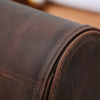 Leather Watch Storage Case Compact Watch Travel Case Protective Soft-Lined Secure for Travelers