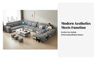L-Shaped Chaise Sofa Removable and cleanable Cover Configurable Chaise Sectional pet-tolerant textile Living Room Furniture for Apartment Dwellers, Home