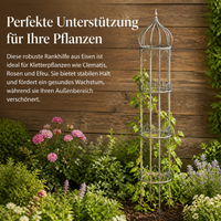 Garden Obelisk Trellis, Metal Plant Stand 81-110cm, Rust Brown Flower Stand for Climbing Plants, Weatherproof
