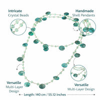 Beaded Necklace for Women, Necklace, Layered Statement Necklace, Summer Vacation Jewelry, Crystal Pendant
