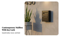 Wall-Mounted Mailbox With Key Lock Wall Mounted Mailbox Secure Letter Drop Box Lockable Secure Mail Drop Box Includes 2 Locks