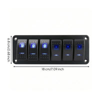 Rocker Switch Panel Automotive-Style Switch Panel with Blue LED Slim for DIYers, Dashboard, off-Road Vehicle