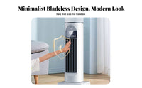 Bladeless Misting Fan Adjustable Speeds USB Vertical Air Chiller Portable Desktop Humidifying Chiller for Office Workers, Students, Bedroom, Dorm Room