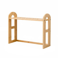 Desktop Bookshelf Versatile Bamboo Desk Shelf Movable Divider Tabletop Book Rack for Home Office