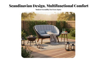 4-Piece Woven Seating collection Nordic Design 4-Piece Woven Rope Lounge Set weather-resistant Garden Furniture for Families, homeowners, Patio, Balcony, Deck