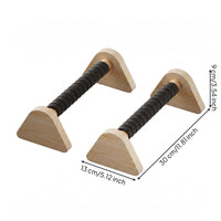 2 Pieces Wooden Press-up Stands Solid Wood Wooden Parallettes Heavy Duty Handstand Grips for Home Workout