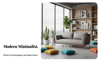 Light Luxury 3-Seater Settee Italian-Inspired 3-Seater Sofa with Wide Arms Modern Design Office Furniture Minimalist design for managerials, Business Owners, Apartment Dwellers, Reception Area, Waiting Room, Lounge