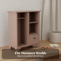 Decorative 1:12 Scale Wardrobe Solid Wood 1:12 Scale Doll Wardrobe Realistic Feature Miniature Wooden Armoire Fine Craftsmanship for Collectors, Hobbyists, Kids, Miniature Scene, Roombox