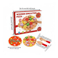 Early Learning Wooden Cutting Pizza Set Cognitive Training Pretend Play Pizza Set Hand-Eye Coordination for Toddlers, Playroom, Kindergarten
