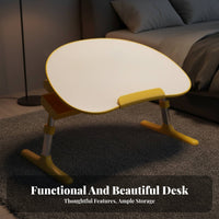 Multi-Functional ergonomic contourdShaped Folding Table Multifunctional Foldable Lap Desk Portable Bed Tray Lightweight for Students, Toddlers, Bedroom, Playroom, Floor, Home awayice