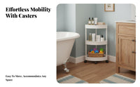 Space-Saving Rolling Corner Shelving Single-Tier Strong Load-Bearing Multi-Tier Rolling Trolley Easy Assembly Bathroom Shelf Increased Layer Height for Families, Homeowners, Renters, Narrow Areas, Bedroom, Laundry Room, Kitchen