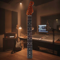 Electric Guitar Neck with Rosewood Fingerboard Adjustable Electric Guitar Neck Instrument Part 6-String Natural Wood Finish