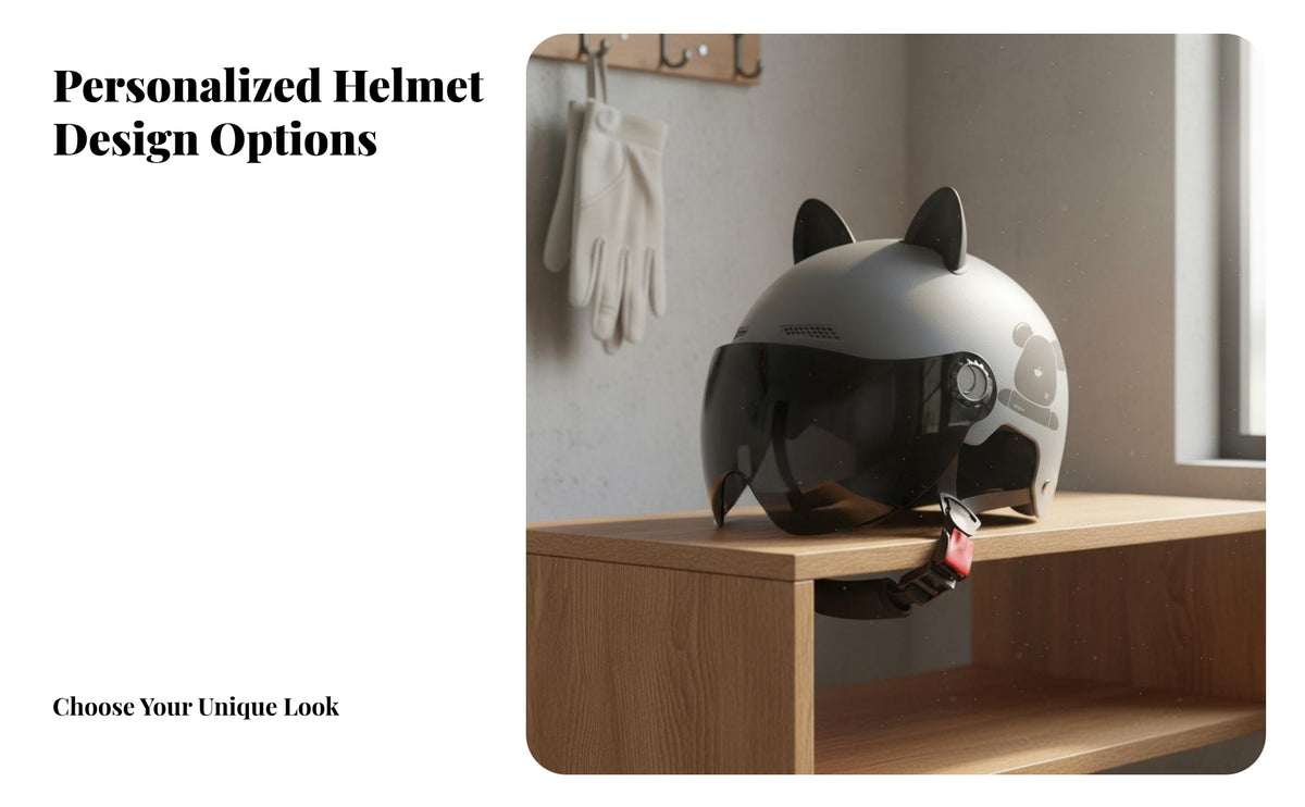 Motorcycle Half Helmet Multi-Season Electric Bike Helmet Breathable Guarding Headwear for Men Cyclist S, Daily Travel, Outdoor, Highway Cruising