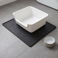 Silicone Cat Litter Mat, Striped, Non-Slip, Scratch-Resistant, Easy Clean Pet Feeding Mat