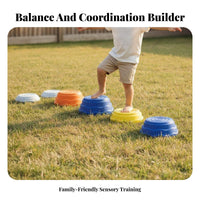 Indoor & Outdoor Use Balance Stepping Stones Textured Surface Kids Balance Stepping Stones Builds Coordination Active Play Equipment Varied Heights for Preschoolers, Toddlers, Children 3+, Backyard, Playroom, Kindergarten