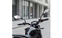 Threaded Motorcycle Mirrors with Metal Stems Black Motorcycle Rearview Mirror Angular Tapered for Riders, Motorcycles