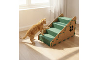 Pet Stairs Sloped Pet Staircase with Cutout Felt-Covered Dog Steps for Bedside