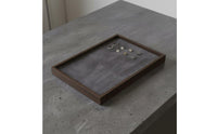 Wooden Jewelry Tray Black Walnut Finish Band Earring Necklace Holder Elegant Design Necklace Storage Tray for Dresser Top, Craft Fairs