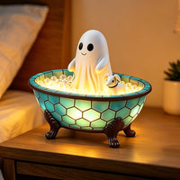 Creative Resin Ghost Bathtub Ornament Halloween Tabletop Decor Night Light
