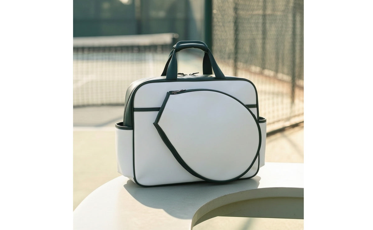 Structured Tennis Racket Bag Easy-Wipe Racket Bag with Shoulder Strap Crossbody Adjustable for Weekend Matches
