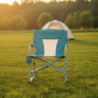 Folding Rocking Chair Padded High-Back Camping Chair Portable for Campers, Anglers, Tailgating, Patio
