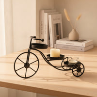 Tricycle Candle Holder Decorative Tricycle Candlestick Stand Metal Tabletop for Home Decor, Dining Table