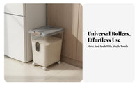 Moisture-Proof Rolling Rice Storage Bin Food-Grade Material Airtight Rice Dispenser with Wheels Space-Saving for Narrow Areas