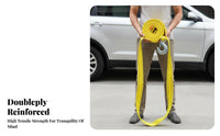 Pulling Strap with Fasteners strongDuty Pull Strap with Fasteners High Strength Vehicle Recovery Tool for Vehicles Owners, Unpaved Terrain Aficionados